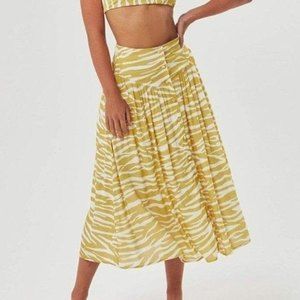 CHARLIE HOLIDAY | Revolve LINA MIDI MADAGASCAR SKIRT Size Small